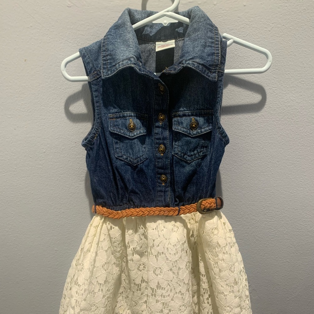 Cute Denim top dress with belt